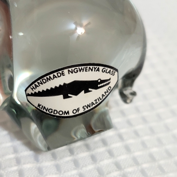 Handmade Glass Hippopotamus Paper Weight - Picture 7 of 10